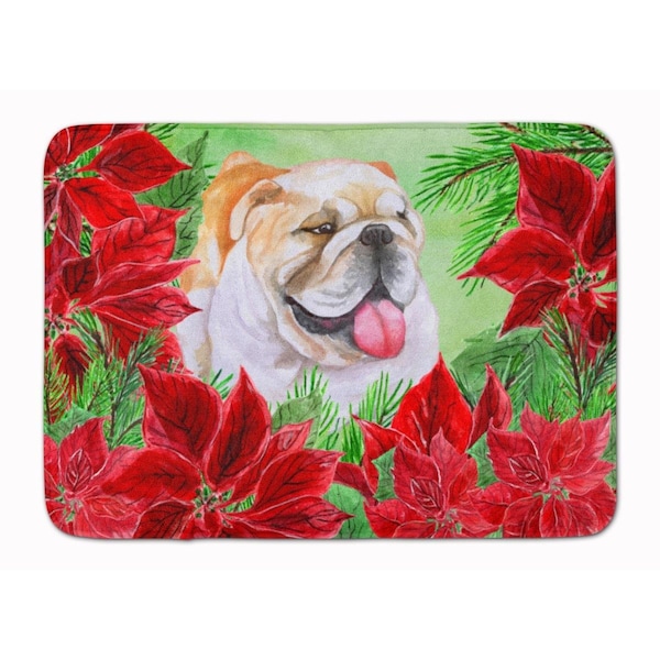 Carolines Treasures English Bulldog Poinsettas Machine Washable Memory Foam Mat CK1288RUG - main